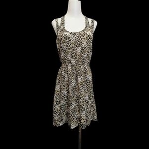 🐆🐆love on a hanger Beige and Black Leopard Print Dress